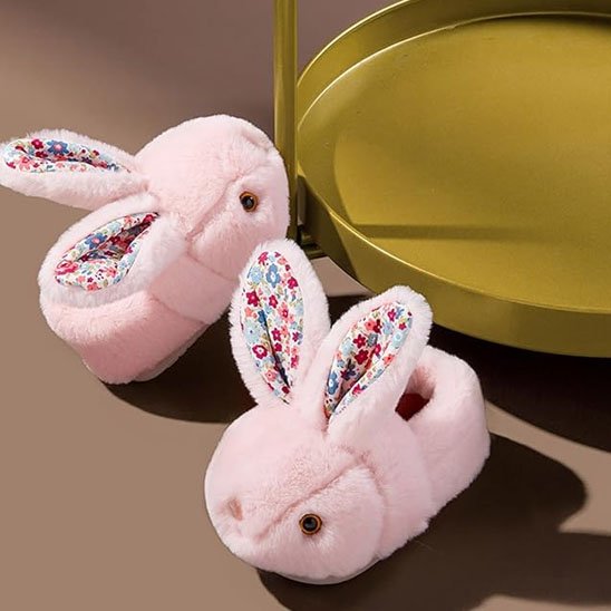 Chausson lapin rose