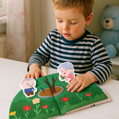 Livre bébé en tissu nature