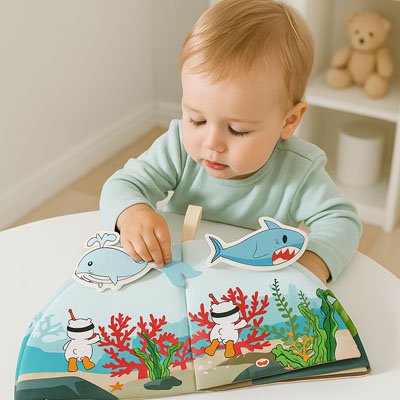 Livre  bébé en tissu sensoriel