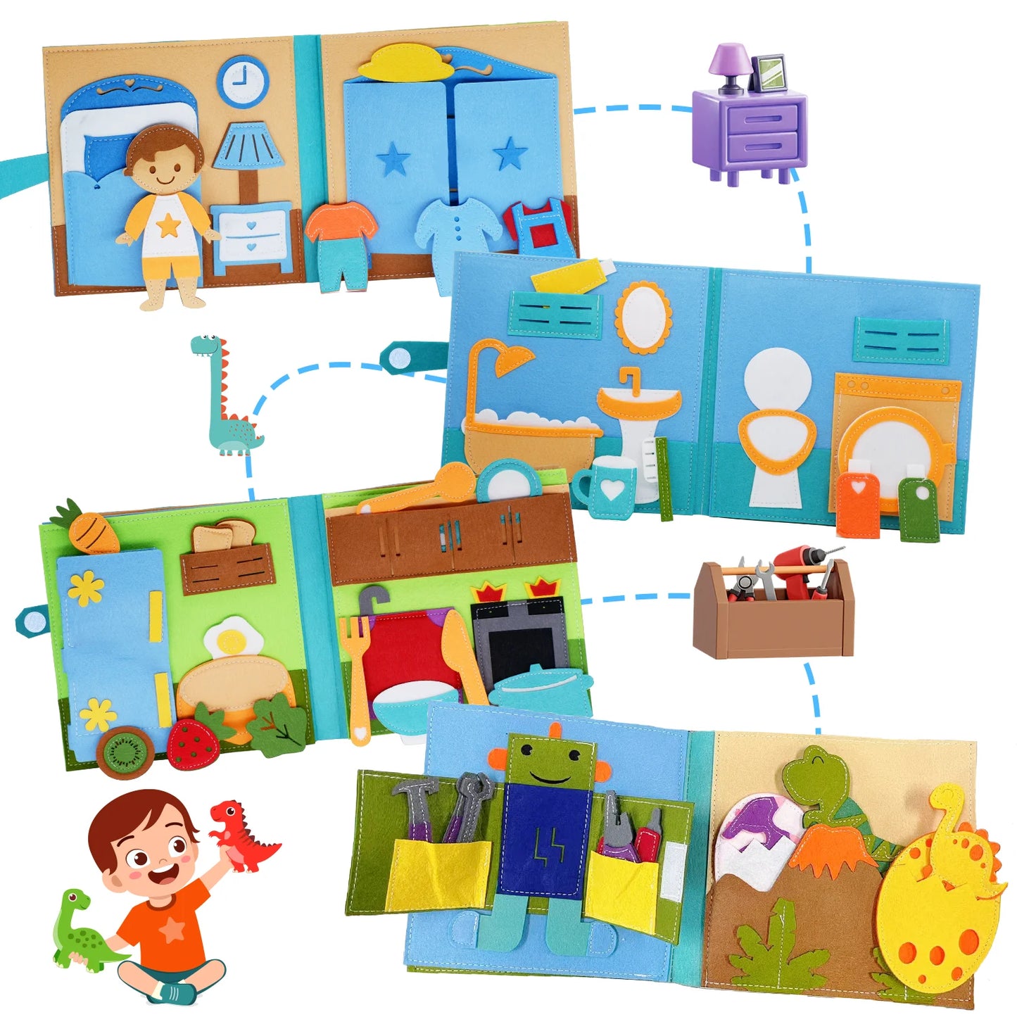 Livre bébé en tissus Montessori | Éveil Sensoriel