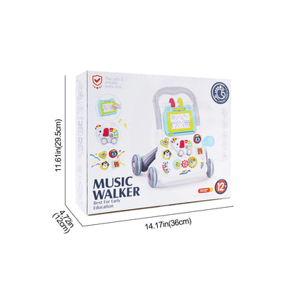 Trotteur Bébé Éducatif Musical avec Planche à Dessin