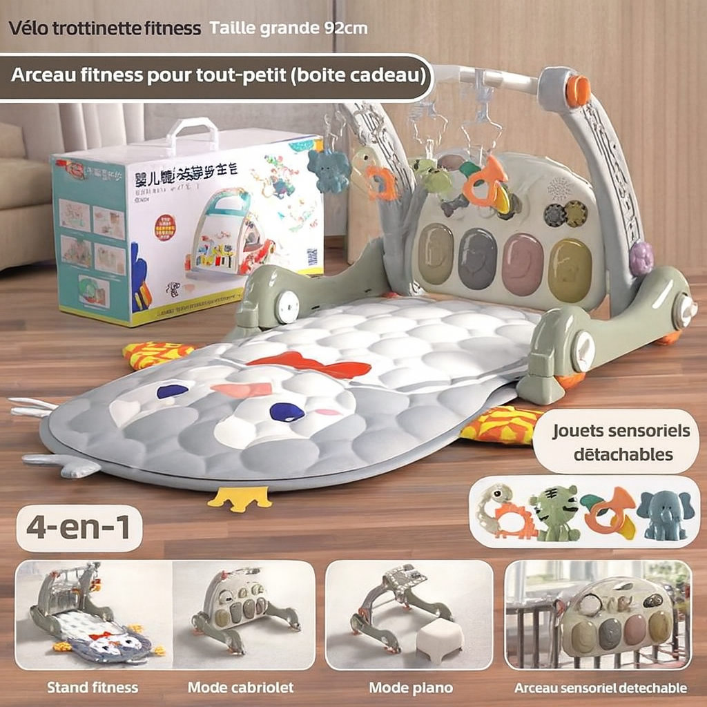 Tapis d'éveil bébé- pingouin évolutif marche 3 en 1