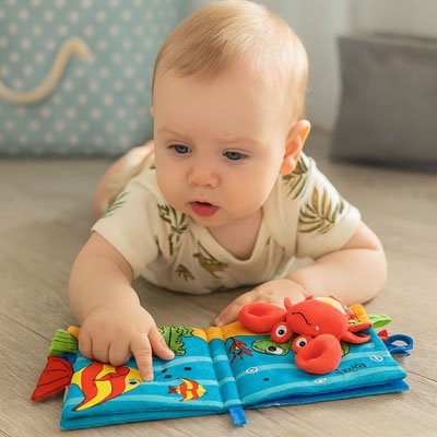  livre bebe en tissu eveil sensoriel  0-18 mois