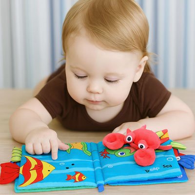 Livre bebe en tissus | Éveil Sensoriel 0-18 mois