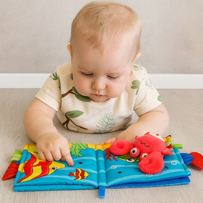 Livre bebe en tissus | Éveil Sensoriel 0-18 mois